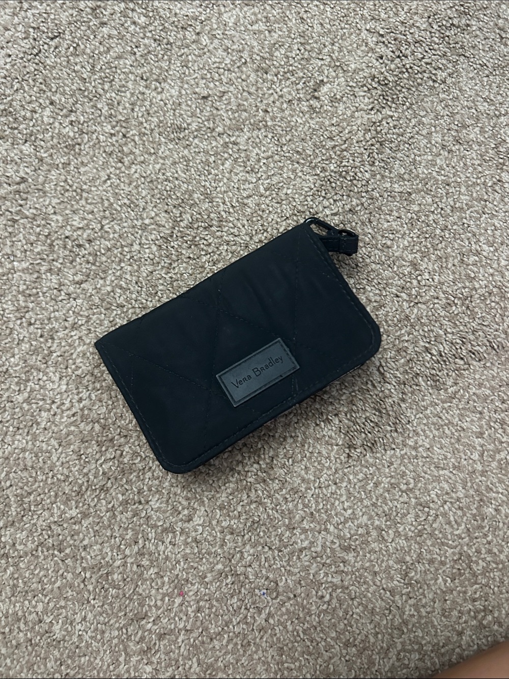 Vera Bradley Black Quilted Zip-Around Card Wallet